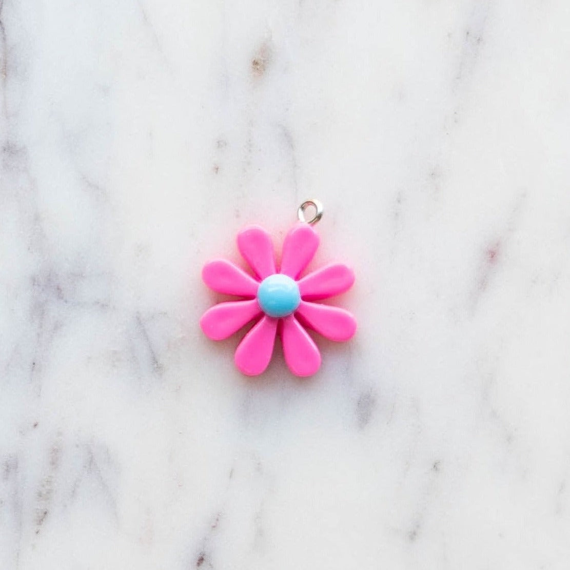 Hot Pink Flower Charm