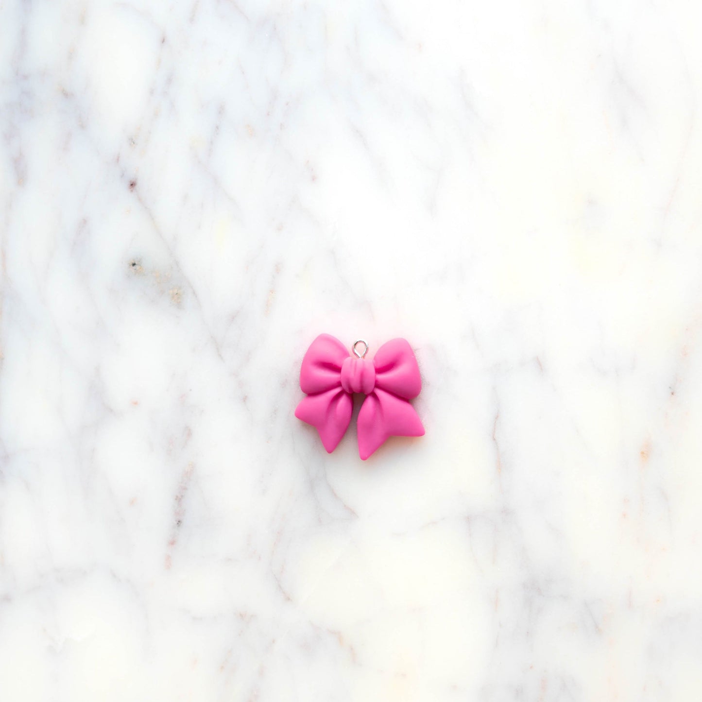 Large Hot Pink Bow Charm