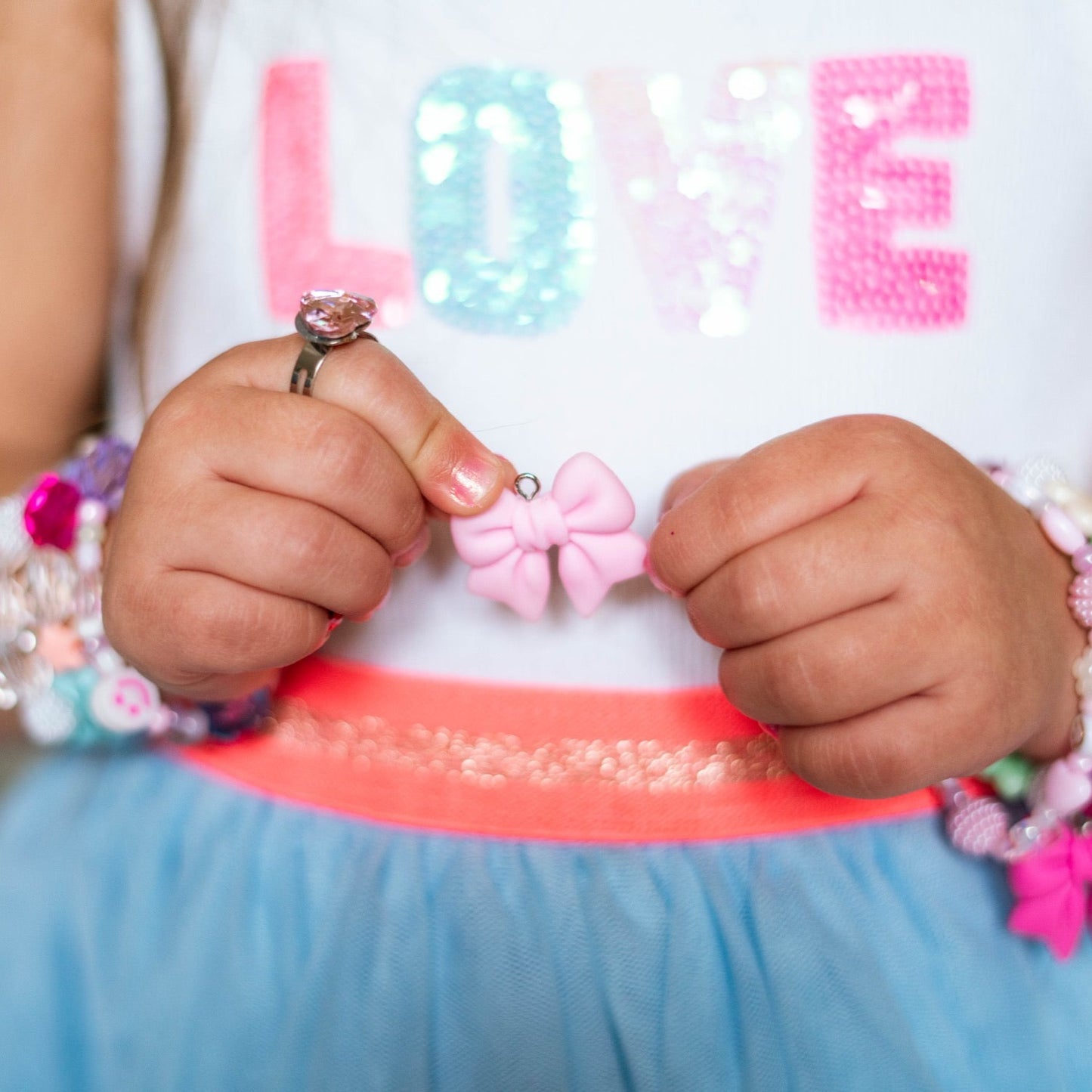 Large Light Pink Bow Charm